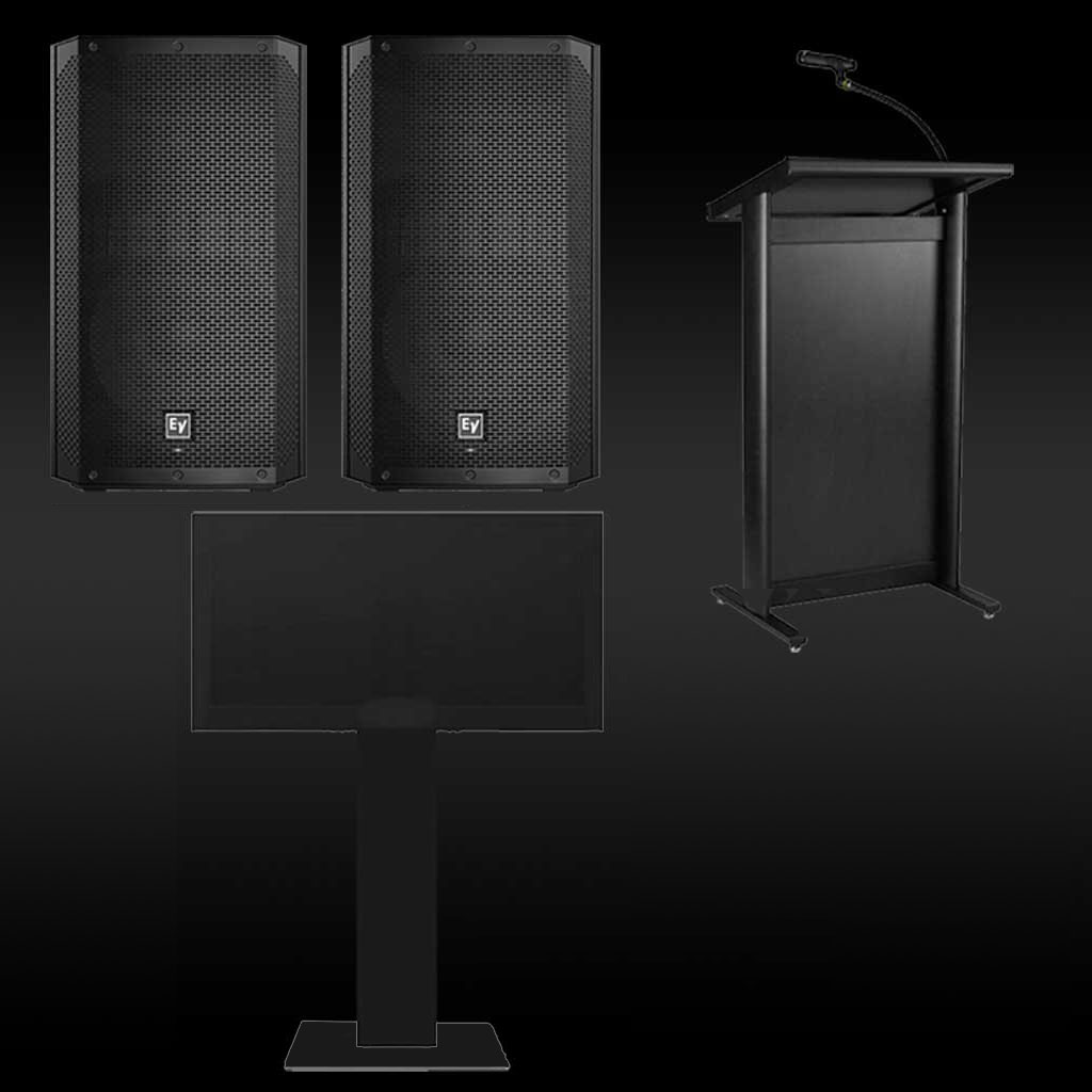 TV Audio Visual Package 2 Hire - JP Light & Sound