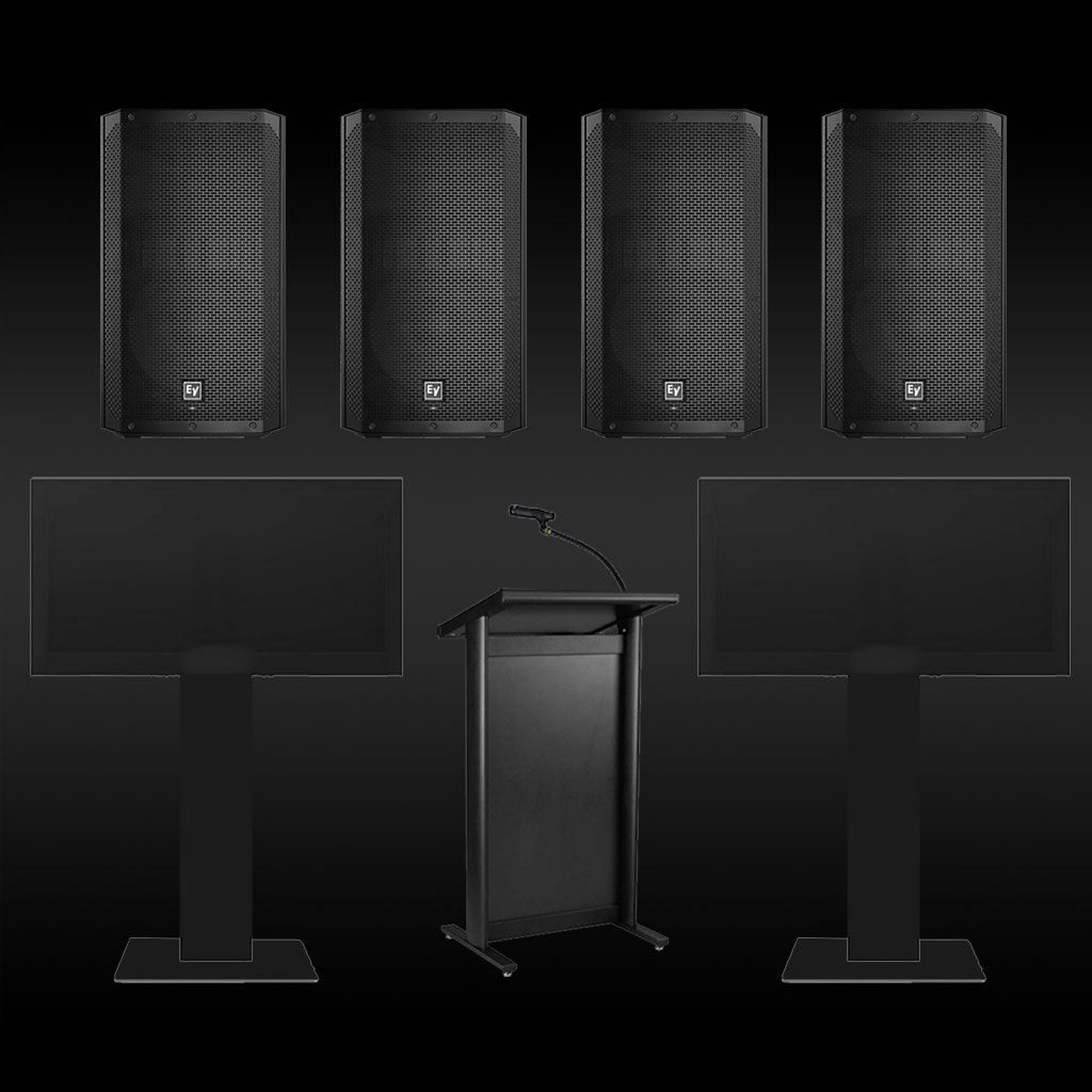 TV Audio Visual Package 3 Hire - JP Light & Sound