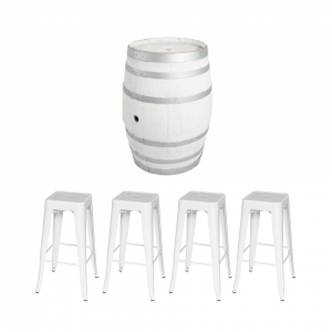 White Umbrella & Stool Package