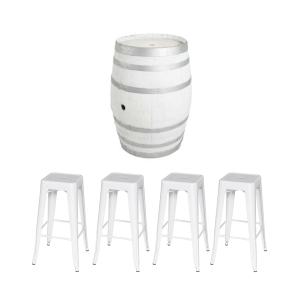 White Umbrella & Stool Package
