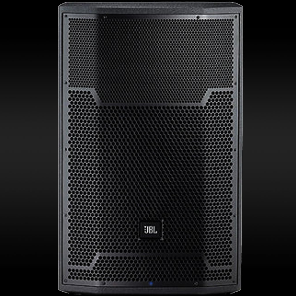 JBL PRX715W 15 inch active speaker on stand – professional PA speaker hire in Adelaide from JP Light & Sound