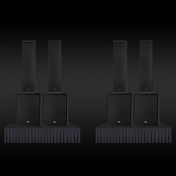 RCF PRO PACK 5 with Stage Risers - JP Light & Sound Hire