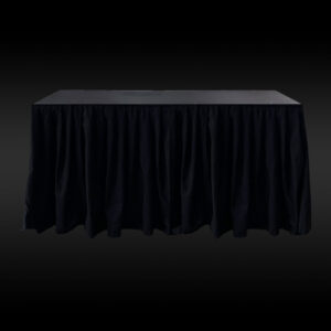 1.8m 0.6m Stage Table with Black Skirt Hire JPLS