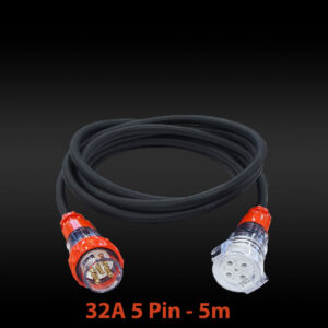 32 Amp 3 Phase Extension Lead 5 Pin 5m
