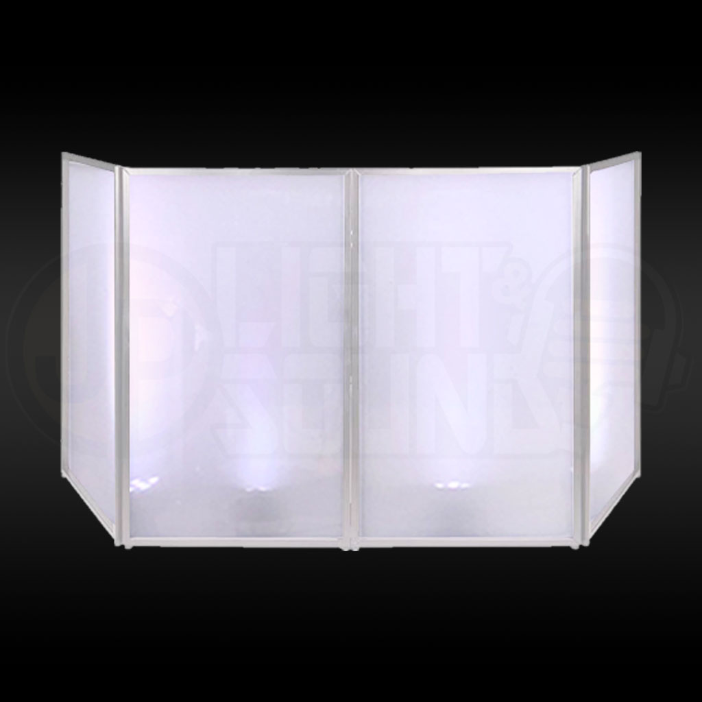 Illuminated White DJ Facade Hire JPLS