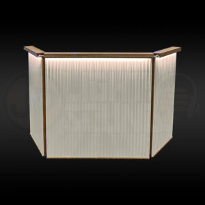 Illuminated Wooden DJ Facade Hire JPLS