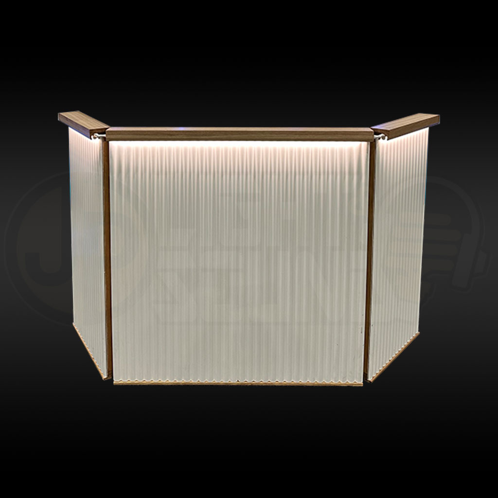 Illuminated Wooden DJ Facade Hire JPLS