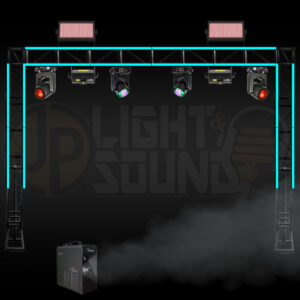 Premium Club Lighting Package with moving heads, lasers, strobes, LED pixel tubes, truss, faze machine and NX Touch control – setup by JP Light & Sound technicians in Adelaide. Operator available at extra cost.